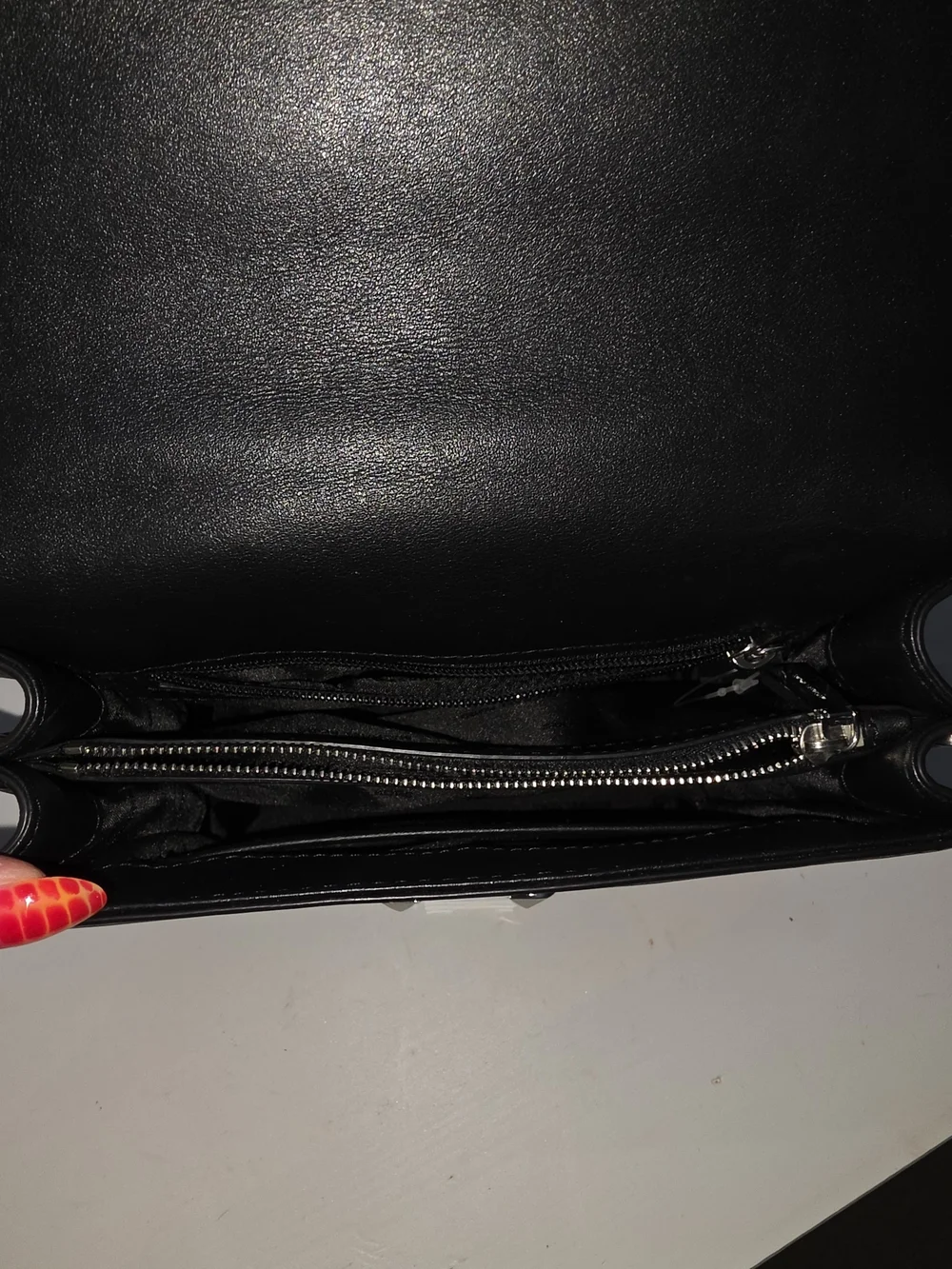 Michael Kors Navy and Black Velvet Chain Shoulder Bag